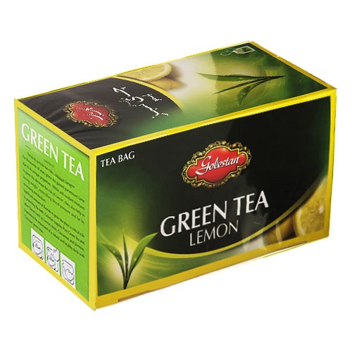چای سبز کیسه ‌ای با طعم لیمو گلستان - بسته 25 عددی
