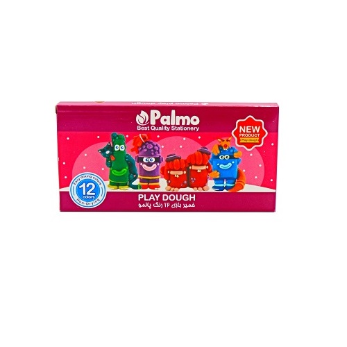 خمیر بازی 12 رنگ مقوایی پالمو