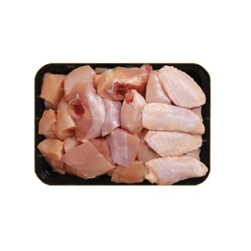 مرغ گرم دوازده تکه - وزن اولیه مرغ حدود 2000 گرم